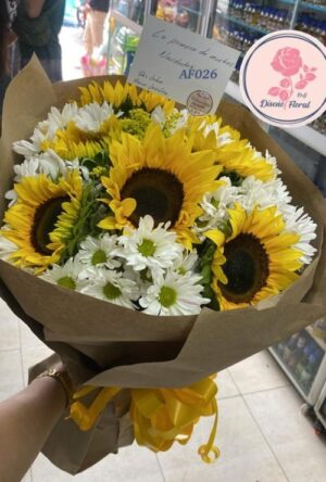 Bouquet girasoles y margaritas