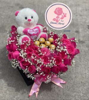 Caja de rosas regalo del corazón