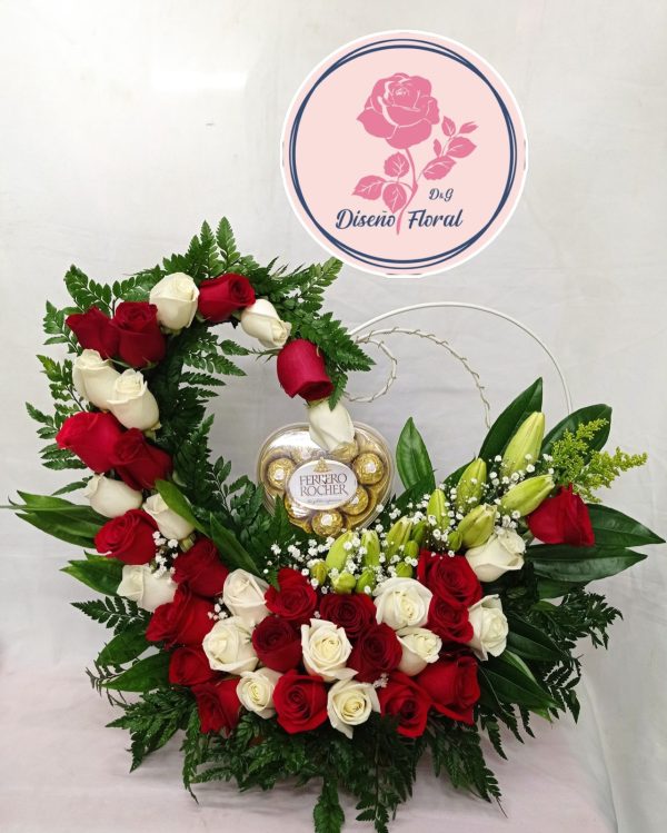 Arreglo floral media luna