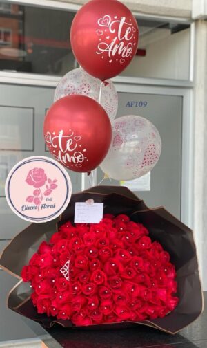 Bouquet perla real por 100 rosas