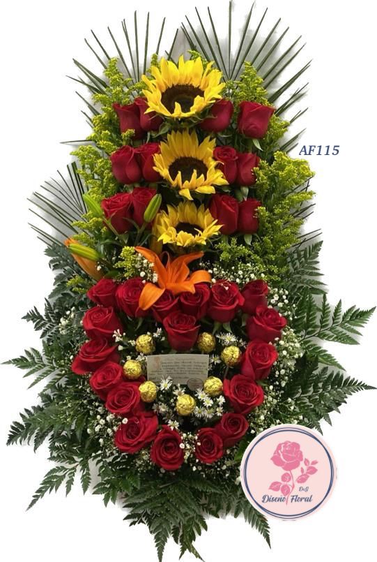 Arreglo floral fusión de flores y chocolates