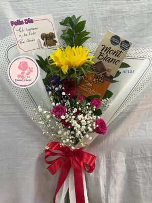 Bouquet primaveral y chocolatina