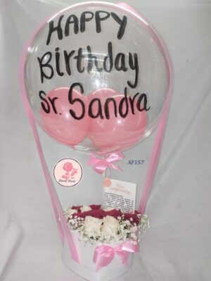 Corazón de rosas y burbuja