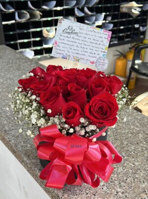 Cilindro rosas rojas